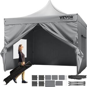 VEVOR altana 304,8x304,8x320cm namiot ogrodowy 500Dpoliuretan srebrna tkanina skadana altana regulowana wysoko w zestawie torba do przechowywania namiot imprezowy 6-8 osób namiot typu pop up skadany namiot ogrodowy altana na wycieczk kempingow