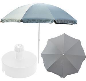 Parasol ogrodowy Parasol ogrodowy 240 cm z okrg podstaw w zestawie Ogród Plaa Balkon