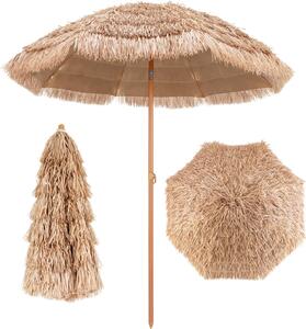 Parasol plaowy Hawaii somkowy Ø 220 cm, parasol plaowy uchylny z 8 ebrami, somkowy parasol przeciwsoneczny, parasol ogrodowy okrgy z metalow tyczk