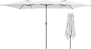 Podwójny parasol 426x265cm, parasol wspornikowy z 10 wytrzymaymi ebrami i rczn korb, wodoodporny parasol ogrodowy z 2 nasadkami, ochrona UV, na balkon, do ogrodu (beowy)