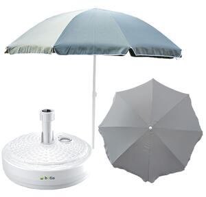 Parasol ogrodowy Parasol ogrodowy 240 cm z okrg podstaw w zestawie Ogród Plaa Balkon