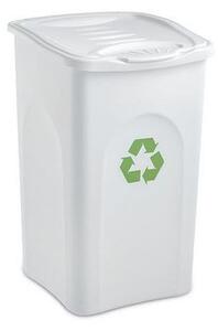 Plastikowy kosz na śmieci BEGREEN, na odpady segregowane, pojemność 50 l, biały