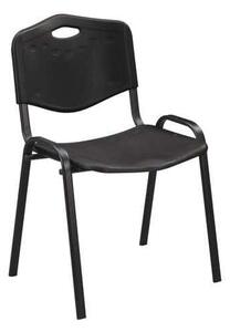 Plastikowe krzesło do jadalni Manutan ISO, czarne