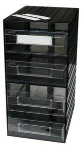 Organizer modułowy PS,y4 szuflady, czarny/przezroczysty