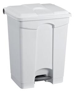 Plastikowy kosz na śmieci Manutan, pojemność 45 l, biały