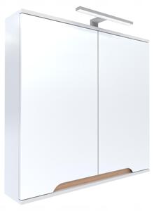 Szafka z lustrem 60x16x75cm biaa/db LED chrom Omeble
