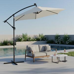 Mucola parasol na korb parasol wspornikowy parasol ogrodowy parasol plaowy parasol patio parasol przeciwsoneczny - beowy z diod LED 3 m