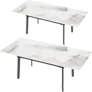 Stó do jadalni Bolt Edge - 8-10 osób - Rozkadany - 180 cm - Kamie spiekany i metal - Nowoczesny - Salon i kuchnia