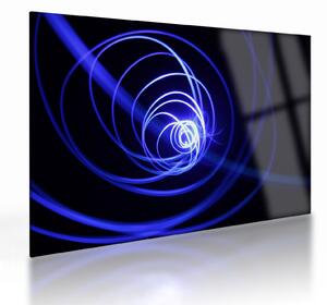 Obraz na szkle - niebieskie spirale (70x50 cm)