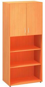 Alfa Office Wysoka szeroka szafa Alfa 500, 178 x 80 x 47 cm, z wnęką i drzwiczkami, dekor buk Bavaria