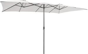 KOMFOTTEU podwójny parasol 426x265cm, prostoktny parasol z rczn korb i ochron UV, duy wodoodporny parasol balkonowy, parasol tarasowy
