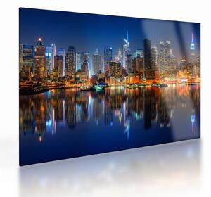 Obraz na szkle - Manhattan w nocy (70x50 cm)