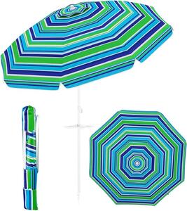 KOMFOTTEU parasol 200 cm, parasol plaowy z uchwytem na kubek i torb do przenoszenia, skadany pod ktem 30° z obu stron, parasol balkonowy ze skadan oson przeciwsoneczn, parasol ogrodowy na basen, pla, taras