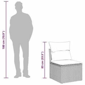 Zestaw Mebli Ogrodowych Komplet Wypoczynkowy 3-Częściowy Brązowy Rattan Na Taras Balkon Ogród