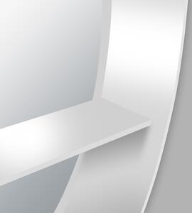 Szafka lustrzana z o?wietleniem Talos Silver Picasso Style Ø80 cm - szafka ?azienkowa z lustrem z 2 pó?kami - aluminium - lustrzana tylna ?ciana