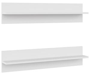 Półki ścienne, 2 szt., białe, 80 x 11,5 x 18 cm, płyta wiórowa