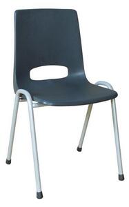 Manutan Plastikowe krzesło do jadalni Pavlina Grey, antracyt, konstrukcja szara