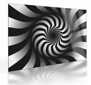 Obraz na szkle - Abstrakcyjny obraz czarno - białej spirali (70x50 cm)