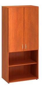 Alfa Office Wysoka szeroka szafa Alfa 500, 178 x 80 x 47 cm, z wnęką i drzwiczkami, dekor czereśnia