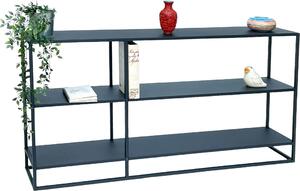 DanDiBo Konsola Metalowa Czarna Wska z 3 poziomami Nowoczesna 140x70x25 cm Póka Póka stojca 96471 Metalowa póka z pók