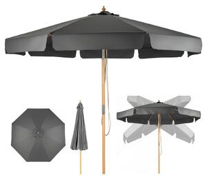Parasol 300 cm, parasol ogrodowy, skadany parasol plaowy, parasol na taras ze sznurkiem, drewniany stojak na parasole i 8 eber, parasol rynkowy z wylotem powietrza, ochrona UV (czarny)