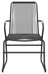 Krzesła ogrodowe, 4 szt., czarne, 58x59x85,5 cm, rattan pvc