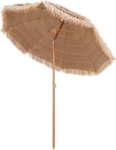 KOMFOTTEU 2.2M parasol Hawaii, parasol plaowy 30° skadany, parasol balkonowy, parasol somiany z ochron przeciwsoneczn i 8 ebrami, parasol do ogrodu, na pla