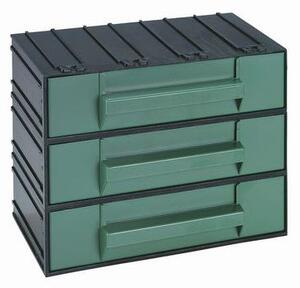 Organizer modułowy,y3 szuflady, czarny/zielony