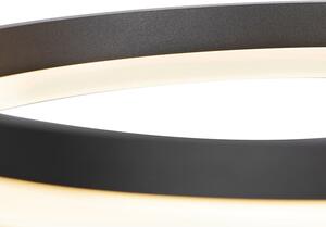 Designerska lampa wisząca w kształcie pierścienia czarna 40 cm z diodą LED i ściemniaczem - Anello Oswietlenie wewnetrzne