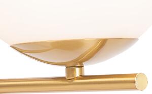 Lampa stołowa Art Deco złota i opalowego szkła - Flore Oswietlenie wewnetrzne