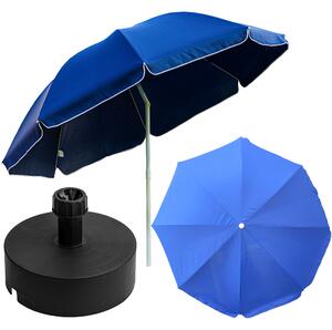 Parasol ogrodowy Parasol ogrodowy 240 cm z okrg podstaw w zestawie Ogród Plaa Balkon