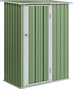 Domek ogrodowy Outsunny z drzwiami, stalowy, zielony, 142 x 84 x 189 cm
