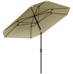 Outsunny parasol Ø233 cm, parasol z funkcj skadania, omioktny parasol balkonowy parasol plaowy wiatroodporny stabilny parasol rynkowy parasol na korb