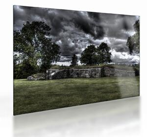 Obraz na szkle - zachmurzone niebo (70x50 cm)