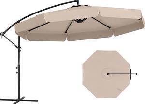 KOMFOTTEU parasol 305 cm, parasol wspornikowy regulowany od 0 do 35°, skadany parasol ogrodowy z podstaw krzyow i korb, na balkon, taras, basen