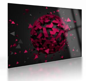 Obraz na szkle - abstrakcja 3D (70x50 cm)