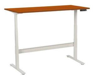 Stół biurowy Manutan z regulacją wysokości, 160 x 80 x 62,5 – 127,5 cm, wersja prosta, ABS 2 mm, czereśnia