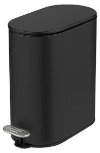 WENKO Kosmetyczny kosz na mieci Mod Collungo Kosz na mieci z pedaem 5 l Automatyczne opuszczanie Ciche zamykanie Metal Stal Do azienki Czarny 14 x 28,5 x 29,5 cm Matowy Z pojemnikiem wewntrznym
