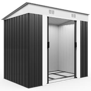 Gardebruk L szopa metalowa 2m² z fundamentem 196x122x182cm drzwi przesuwne antracyt szopa na narzdzia szopa ogrodowa 3,4m³