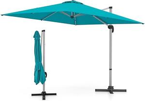 KOMFOTTEU Prostoktny parasol wspornikowy, parasol z moliwoci obrotu o 360°, parasol ogrodowy 3 x 3 m z podstaw krzyow, parasol tarasowy na balkony, baseny