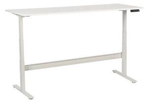 Stół biurowy Manutan z regulacją wysokości, 200 x 80 x 62,5 – 127,5 cm, wersja prosta, ABS 2 mm, biały