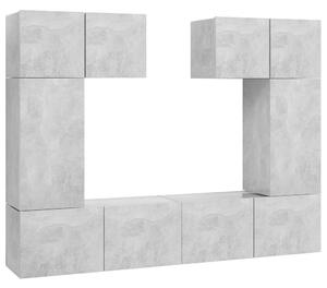 4-cz. zestaw szafek telewizyjnych, szarość betonu, płyta