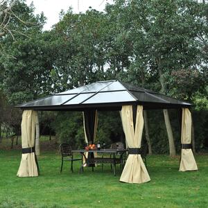 Outsunny Pawilon Ogrodowy Pawilon Aluminiowy Namiot Imprezowy Namiot Ogrodowy z Póprzezroczystym Dachem PC 420 x 360 x 275 cm
