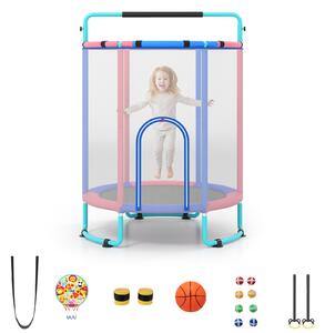 Trampolina ogrodowa dla dzieci 154 cm z siatką i akcesoriami