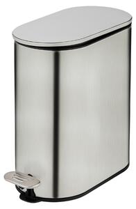 WENKO Kosmetyczny kosz na mieci Mod Collungo Kosz na peda 5 l Stal satynowana z automatycznym zamkniciem Easy-Close Powoka chronica przed odciskami palców 14 x 28,5 x 29,5 cm