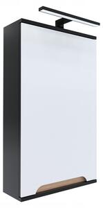 Szafka z lustrem czarna 45x16x75 czarny/db LED Omeble