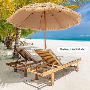 Parasol Hawaii 243 cm, somiany parasol z 8 metalowymi ebrami, somiany parasol na taras, parasol plaowy, parasol ogrodowy do ogrodu i na pla (natura)