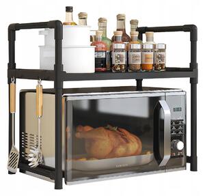 PÓKA KUCHENNA pod mikrofalówk SZAFKA ORGANIZER CZARNA 2poziomy 48cm REGA