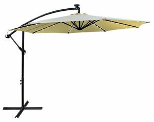 Parasol ogrodowy MILIN beowy z owietleniem LED 300x300x245 cm