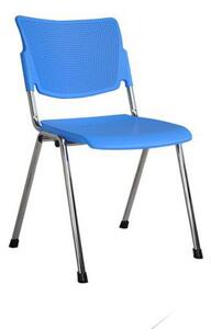 Plastikowe krzesło do jadalni MIA Chrom, niebieskie